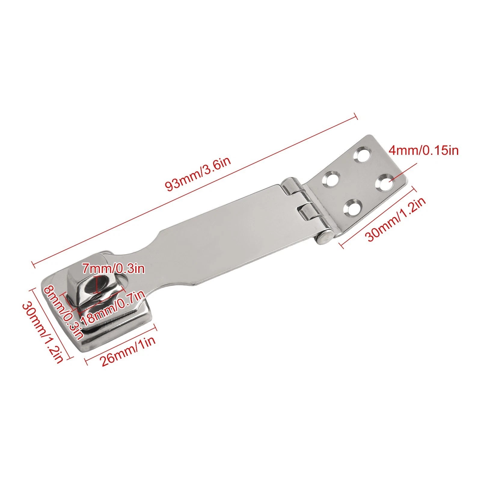 304 Stainless Steel Boat Swivel Eye Locking Hasp Latch Accessory
