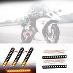2 x Turn Light 12 LED Amber DC 12V Flowing Water Light Strip for Motorcycle