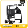 Set of 2 Chrome Tow Power Heated Smoke Signal Side Mirrors for F250-F550
