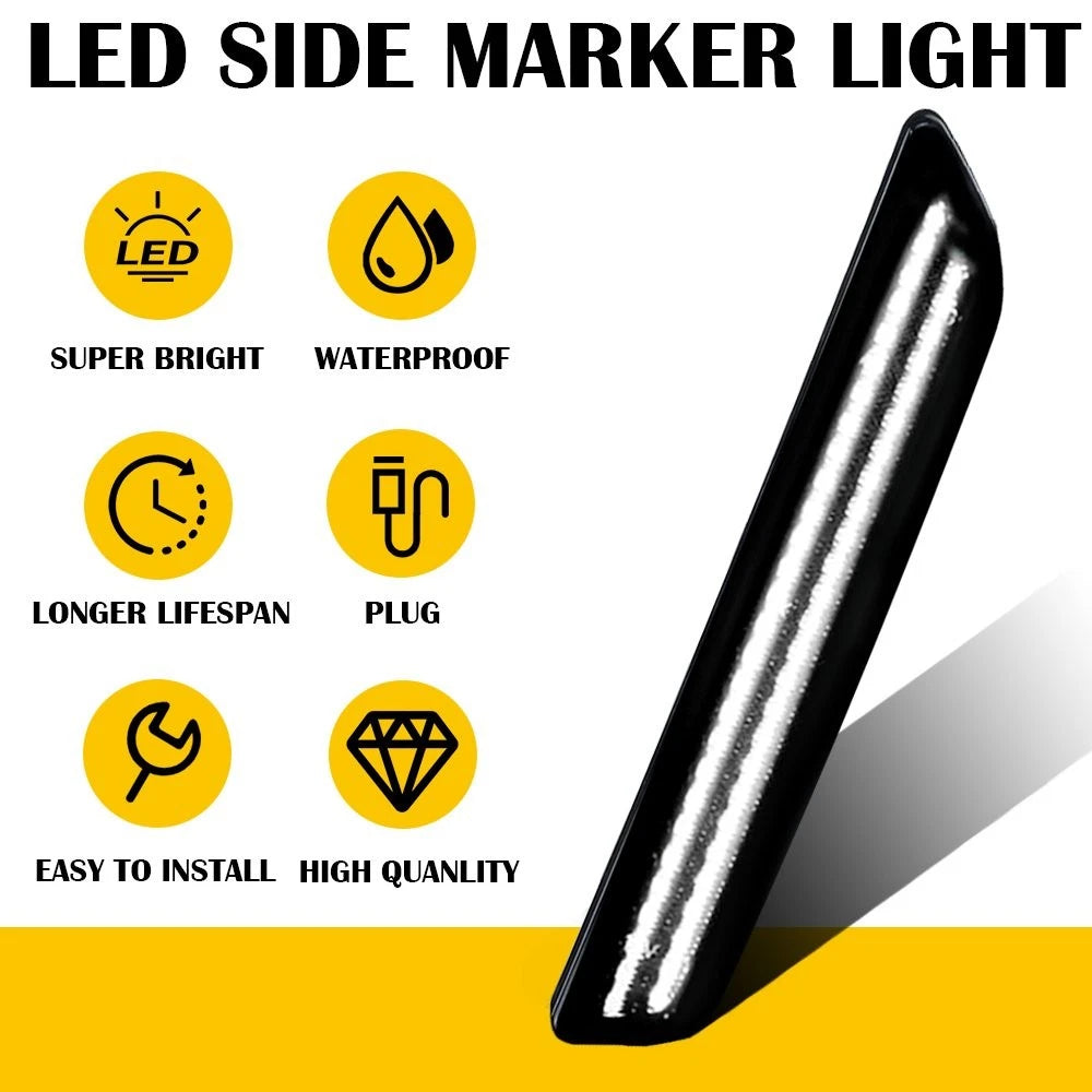 Smoke Len White LED Side Marker Light for Ford Mustang (2010–2014)