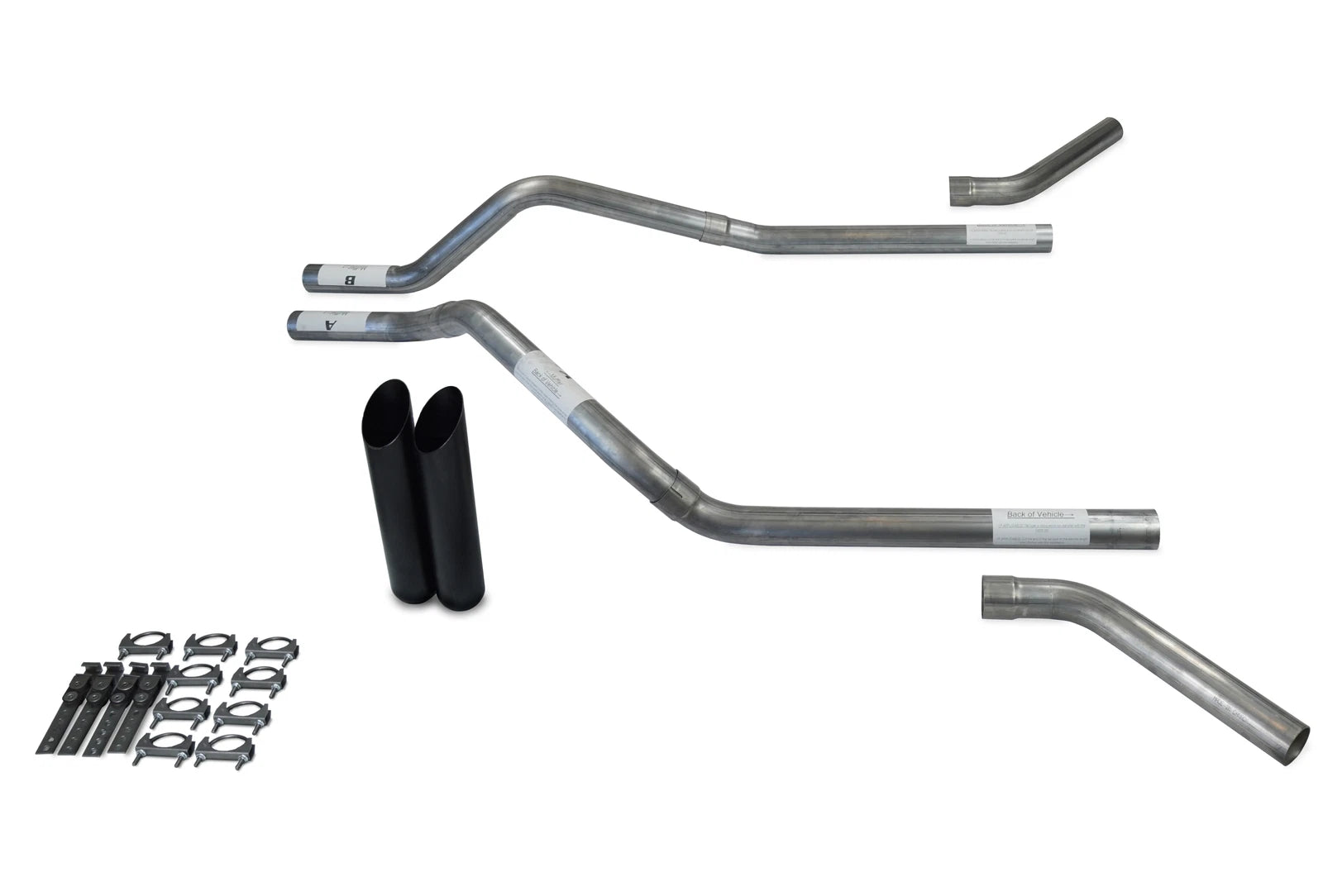 Dual Exhaust Kit for Chevy Blazer (1995–1999) Black Tips Corner Exit