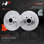 Front Drilled Brake Rotors & Ceramic Pads for Toyota Highlander (2001–2007)