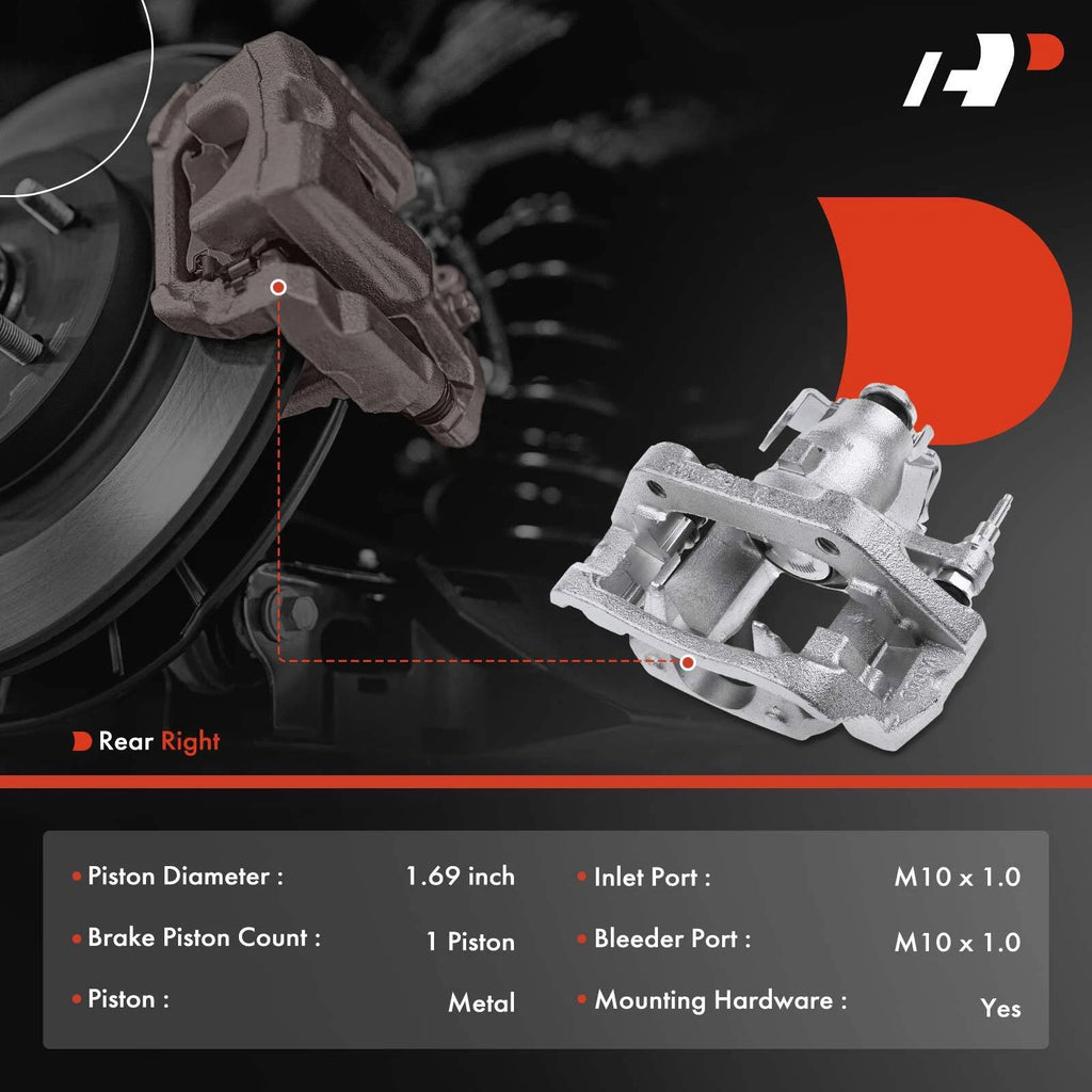 Rear Right Disc Brake Caliper with Bracket for Ford Edge Lincoln MKX (2007–2018)