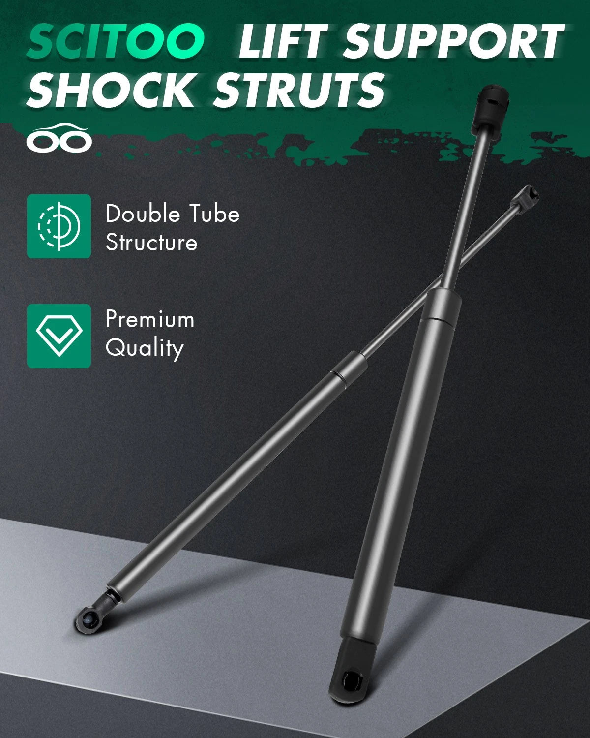 2 Hood Trunk Lift Supports Gas Shocks Struts for Chevrolet Malibu (2008–2012)
