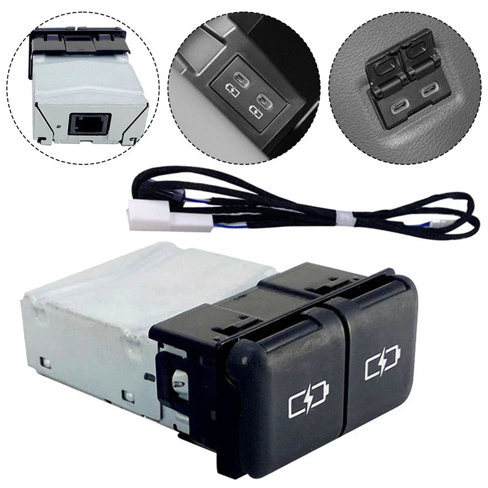 1PC Quick Charge Dual TYPE-C Interface Socket Fast Car Charger for Toyota