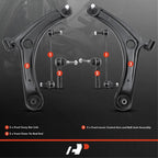 Set of 6 Front Control Arm Sway Bar Link Tie Rod Ends for Jeep Compass