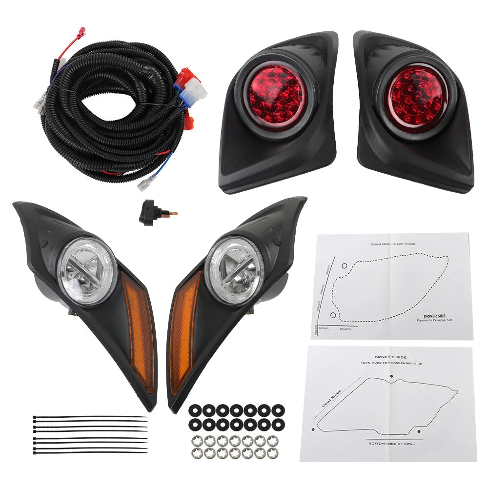 LED Headlight and Taillight Kit for Yamaha Drive2 Golf Cart (2017–Present)