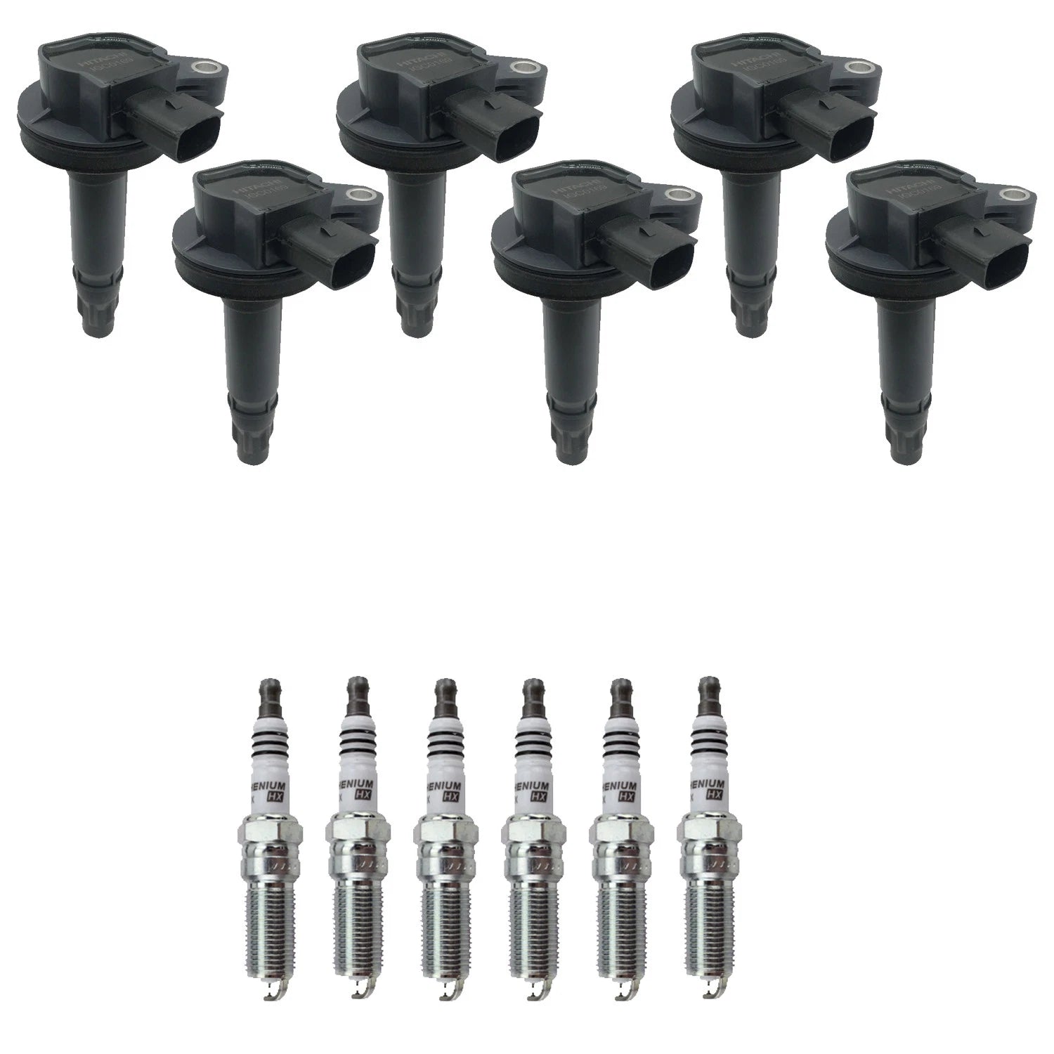 Set of 6 Ignition Coils & NGK Ruthenium Spark Plugs for Ford Edge F-150 (2009–2014)