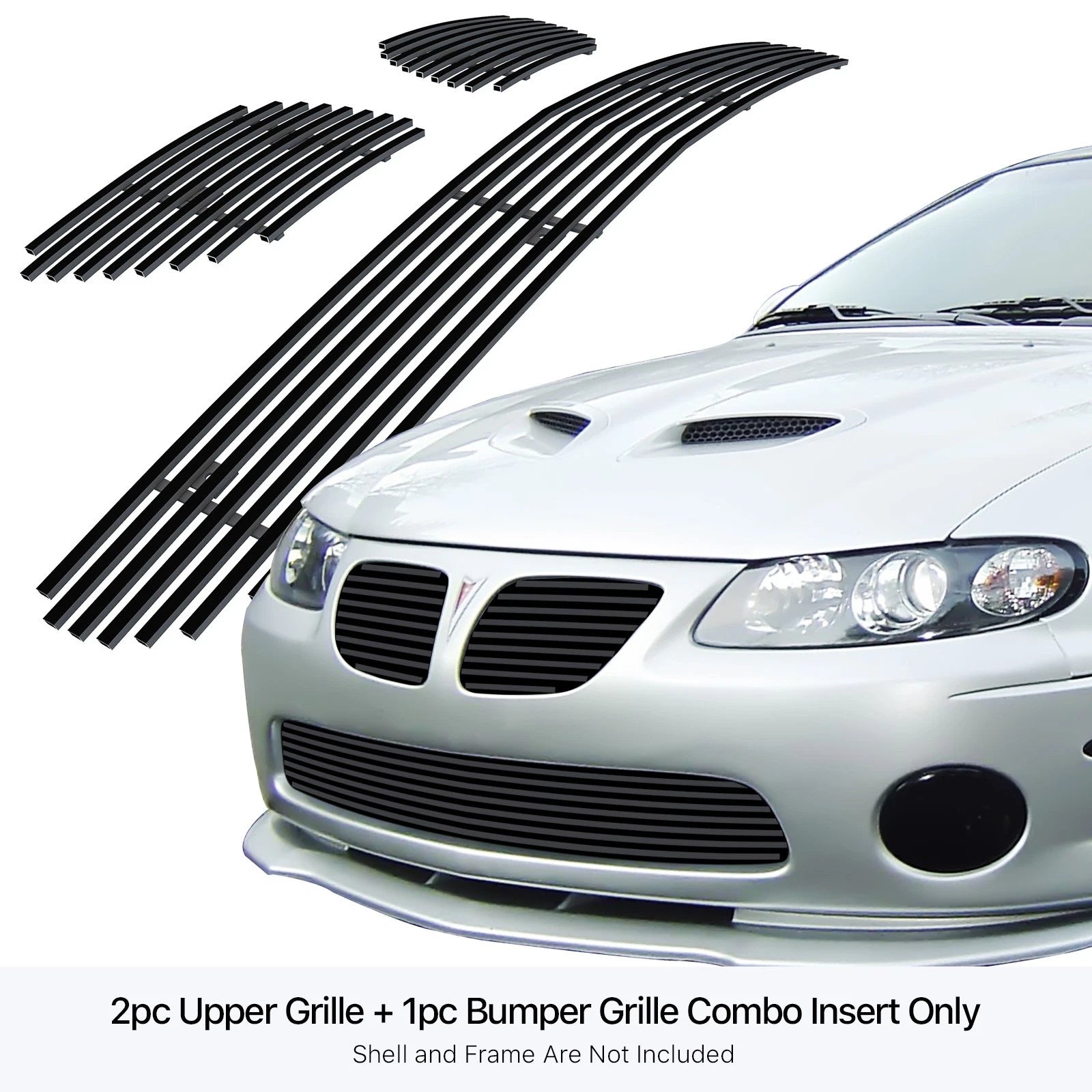Stainless Black Billet Grille Insert for Pontiac GTO (2004-2006)