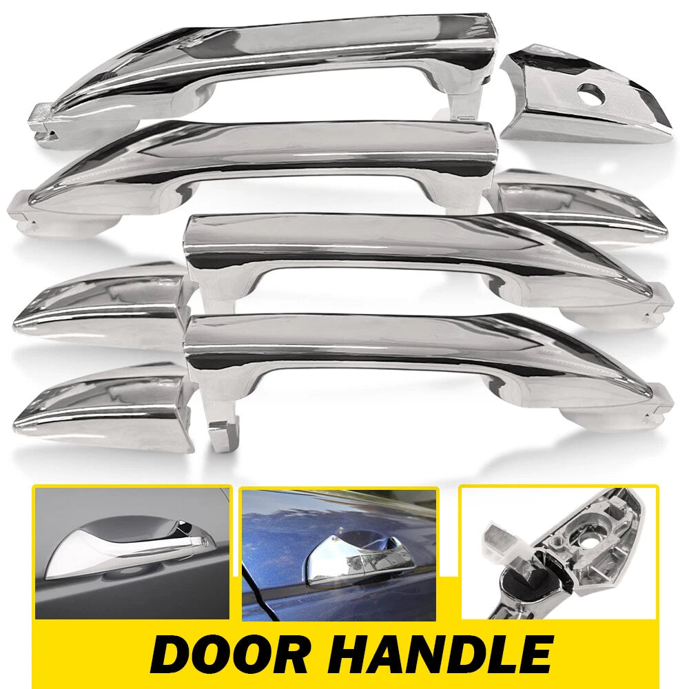 4X Exterior Door Handle for Honda Accord (2008–2012) Front Rear Left+Right Chrome