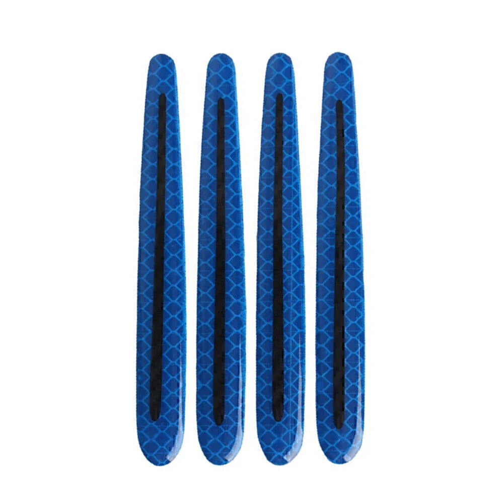 4 x Universal Car Door Handle Reflective Stickers - Scratch Protection Blue