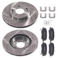 Front Disc Brake Rotors & Ceramic Pads for Hyundai Elantra (2011–2016), Veloster (2012–2015)