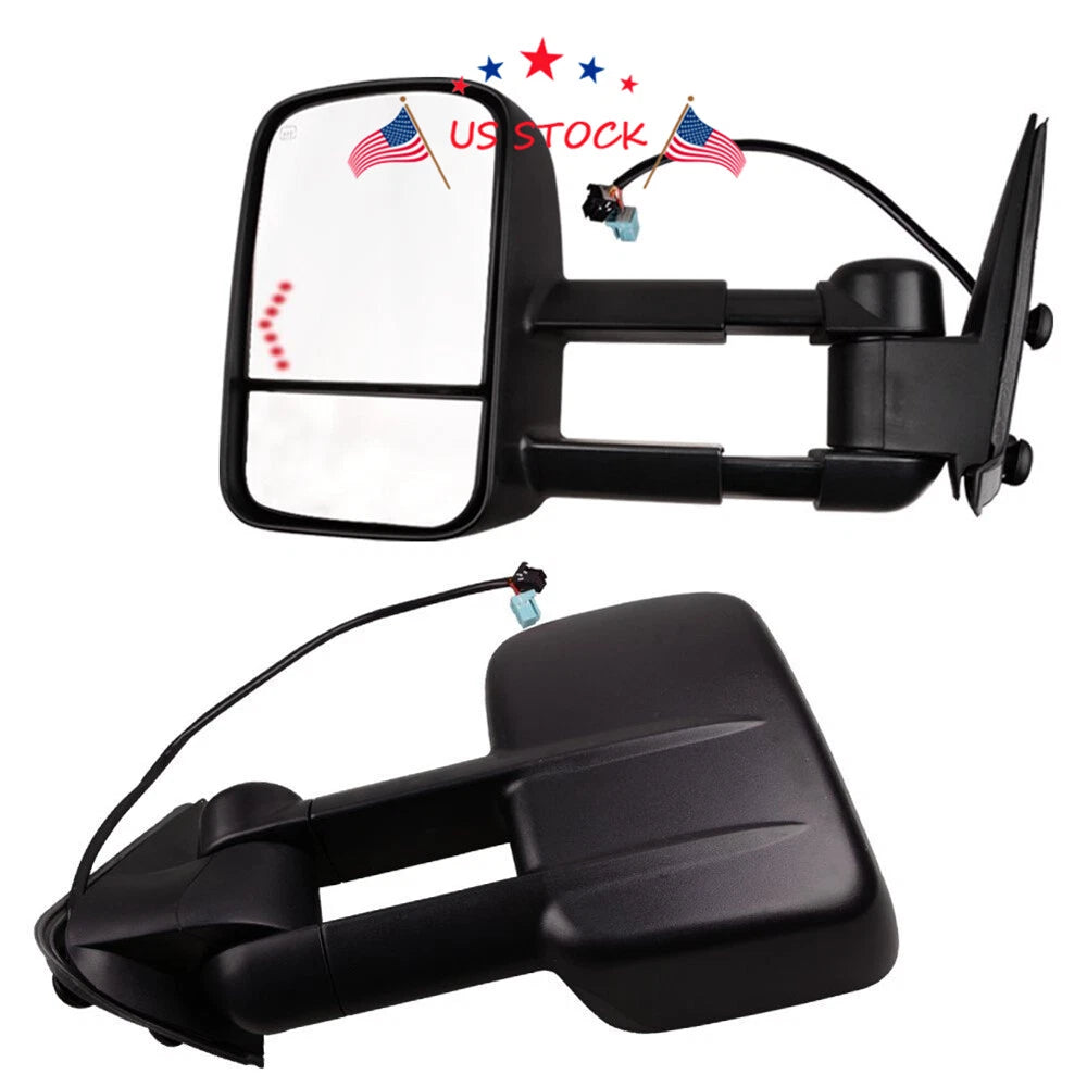 Power Heated LED Tow Mirrors for Chevy Silverado 1500/2500/HD/3500 (2003–2006)