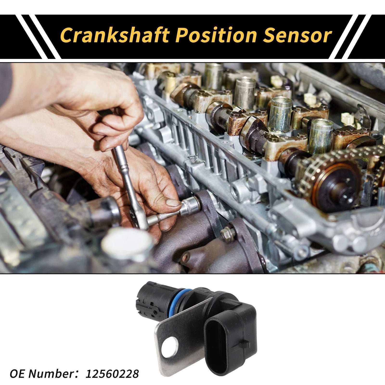 Crankshaft Position Sensor for Chevrolet Silverado 2500 (1999–2004) No. 12560228