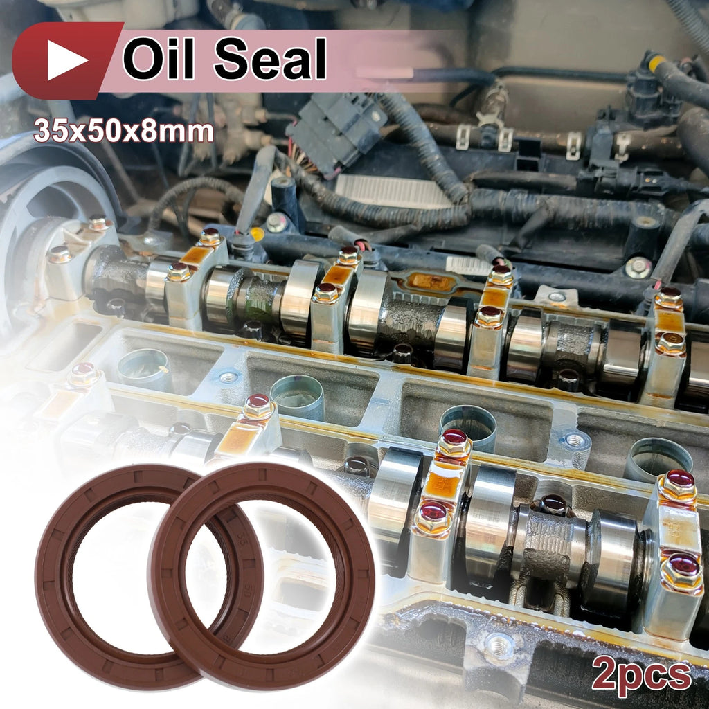 2X Oil Seal Rotary Shaft Seal for Various Models (35x50x8mm) FKM Rubber