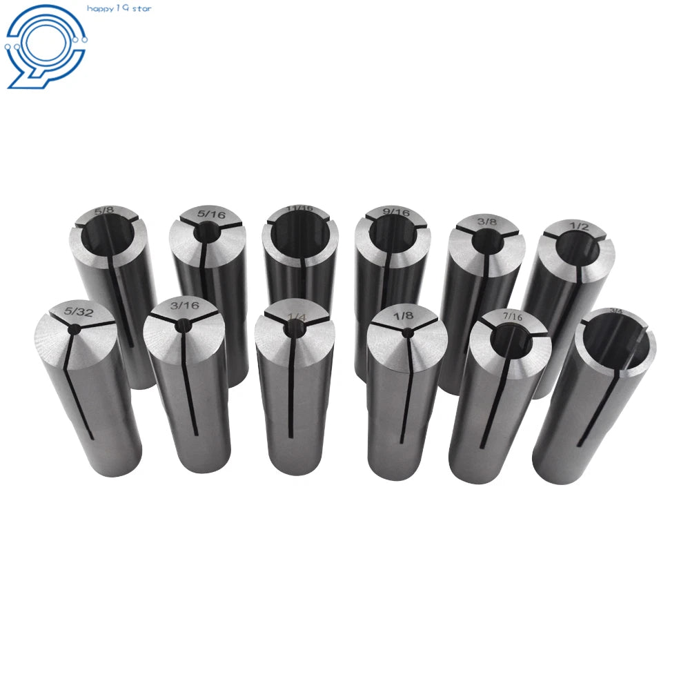 Set of 12 Morse Taper Shank Collets for 3MT (1/8" - 3/4" Chuck)