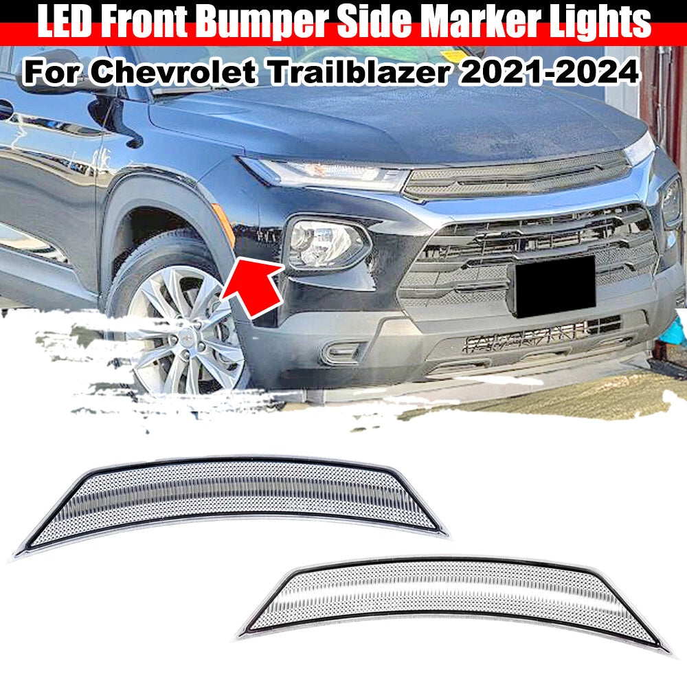 Clear White LED Front Bumper Side Marker Light for Chevrolet Trailblazer (2021–2024)