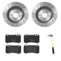 Brembo Rear Brake Kit with Low Met Pads & Drilled Disc Rotors for Mercedes R230 (2003–2012)
