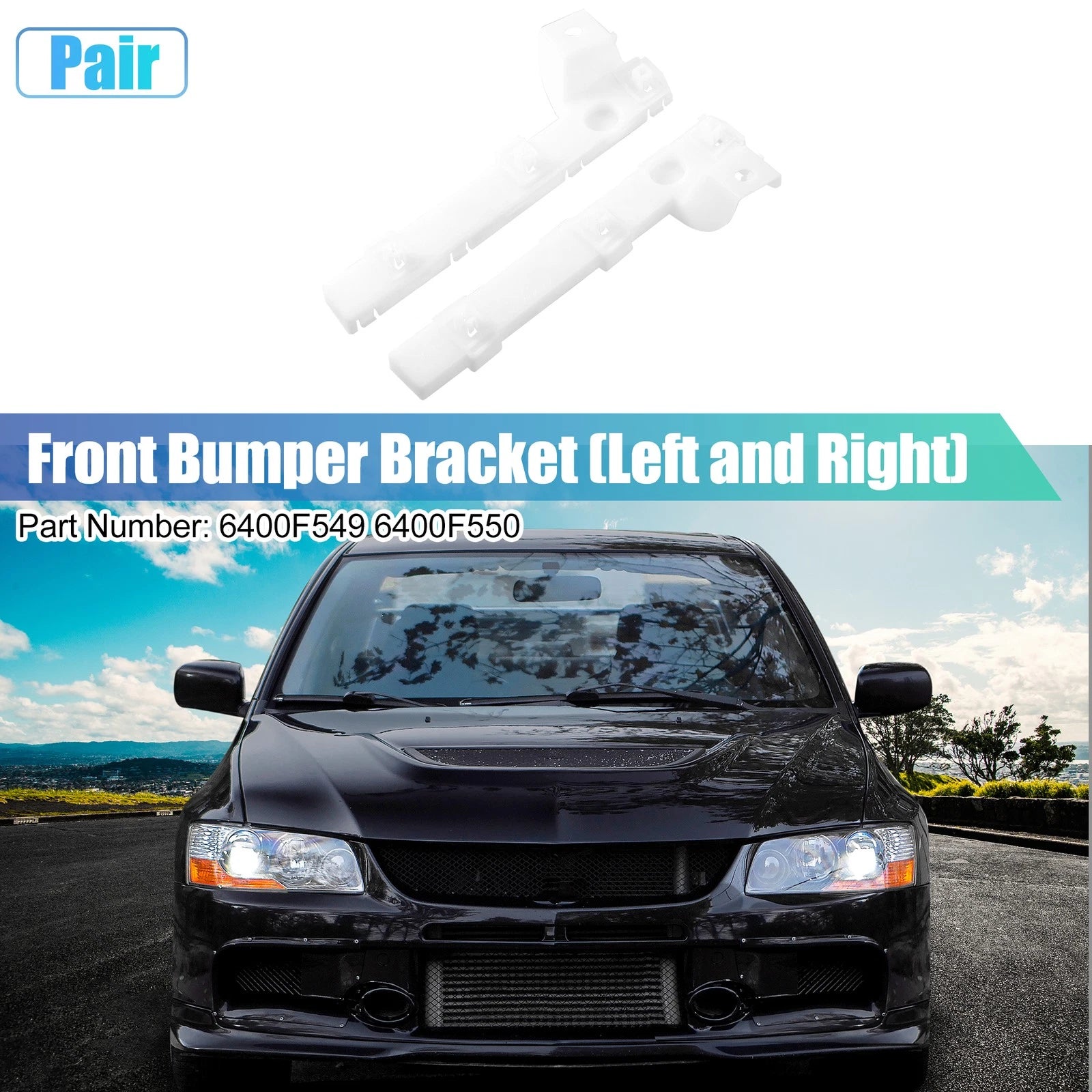 1 Pair Front Bumper Mounting Support Bracket 6400F549 6400F550 for Mitsubishi 