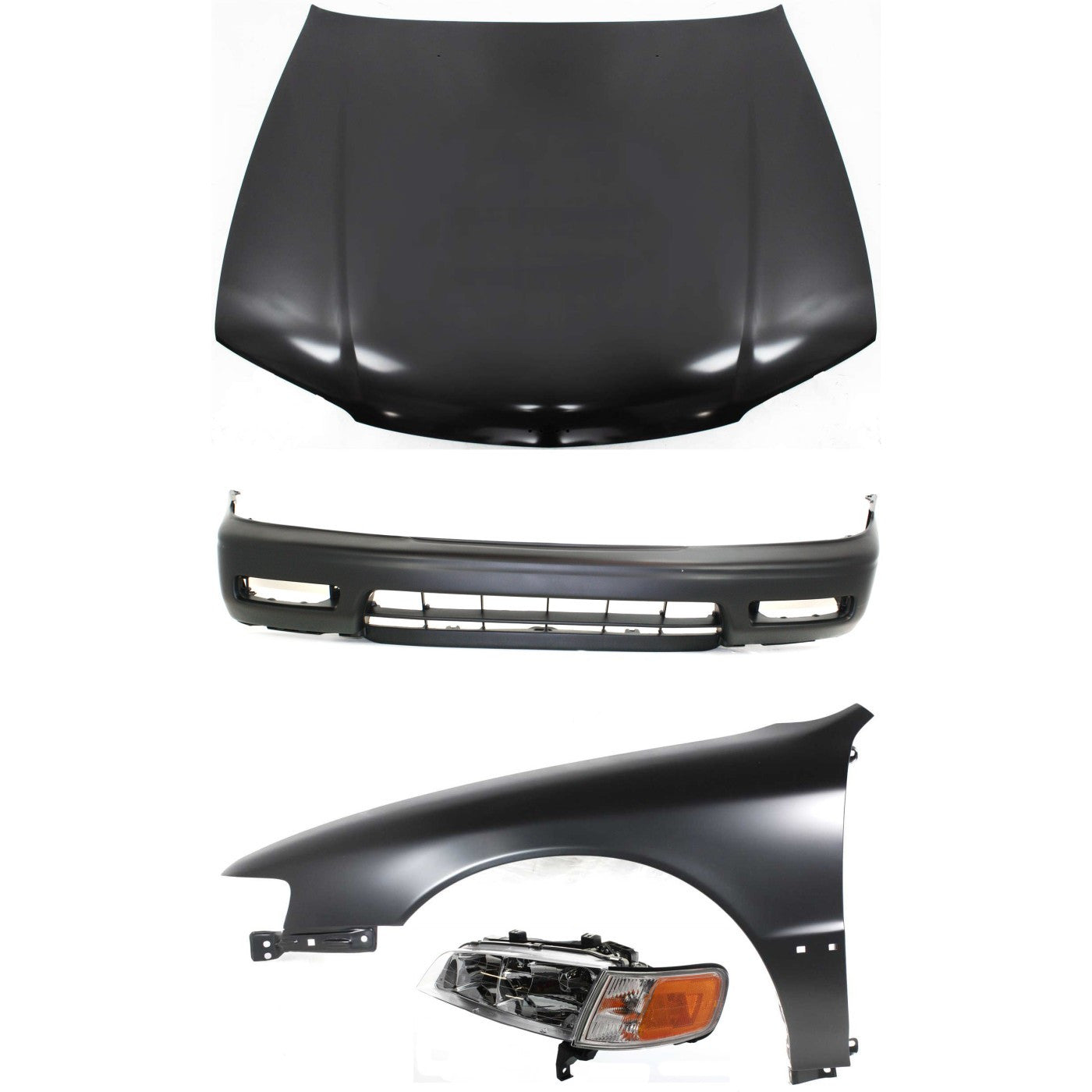 Hood Kit for Honda Accord (1994–1995) with Bumper Cover, Fender, Headlight