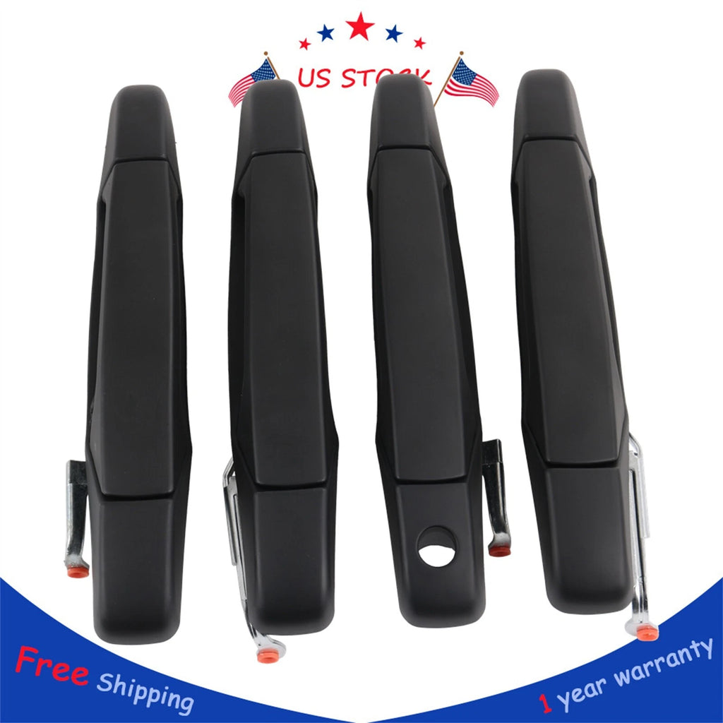 Set of 4 Black Door Handles for Chevy GMC Tahoe Yukon Sierra (2007–2014)