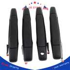 Set of 4 Black Door Handles for Chevy GMC Tahoe Yukon Sierra (2007–2014)