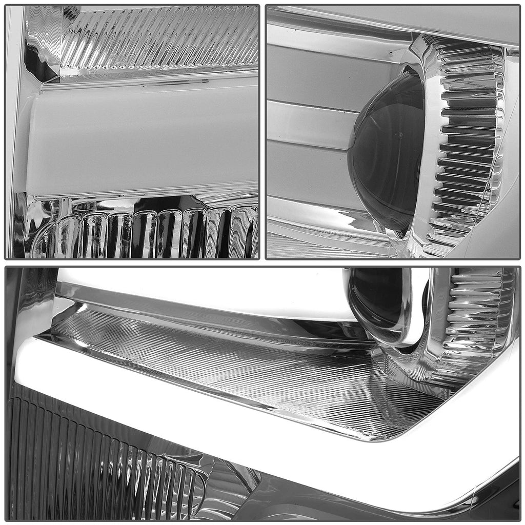 LED DRL Chrome Amber Signal Projector Headlight for Ford F150 (2009–2014)