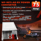 75 Amp Power Converter Charger for RV Trailer Camper (WF-9875, WF-9875-AD)
