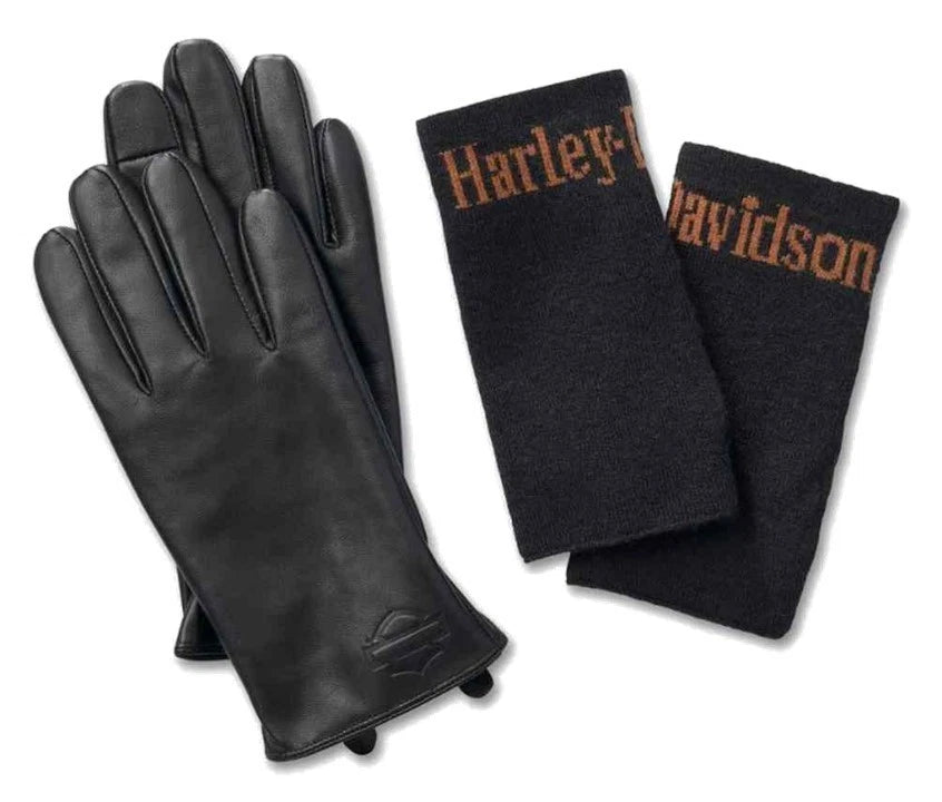 3X Full-Finger Leather Gloves for Harley-Davidson (97668-25VW)