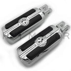 Chrome Gear Skull Footpegs for Harley FXBB FXBR FXBRS FXLR (2018–2023)