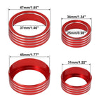 3pcs Red AC Climate Control Knob Trim Cover for Subaru Forester (2019–2021)