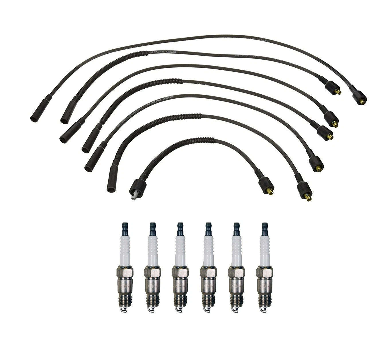 Denso 7mm Wire Set & 6 U-Groove Spark Plugs for Dodge 3.9L V6 (1996–1998)