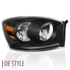 Right Side Headlight Lamp for Dodge Ram 1500 2500 3500 (2006) Black Housing
