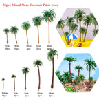 56pcs Mixed Sizes Coconut Palm Trees for Diorama Park Landscape