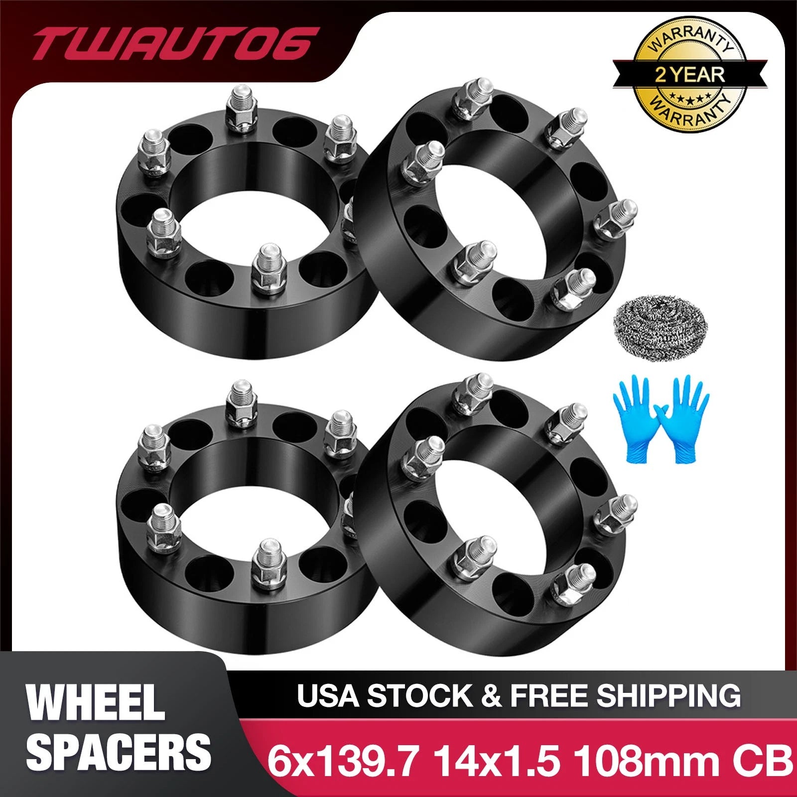 2 Inch 6x5.5 Wheel Spacers for 1988–2000 Chevy C2500 (14x1.5)