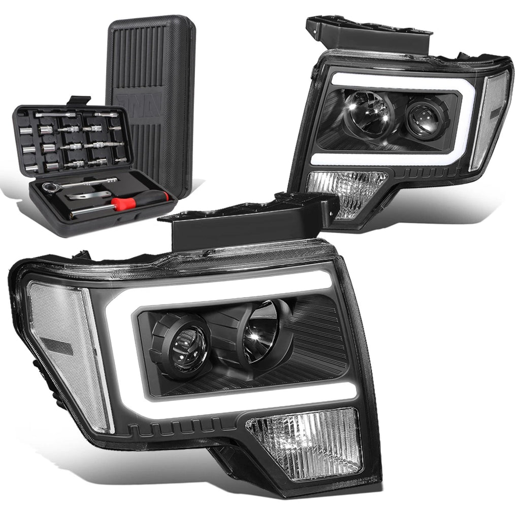 LED DRL Tube Projector Headlights for Ford F150 (2009–2014)