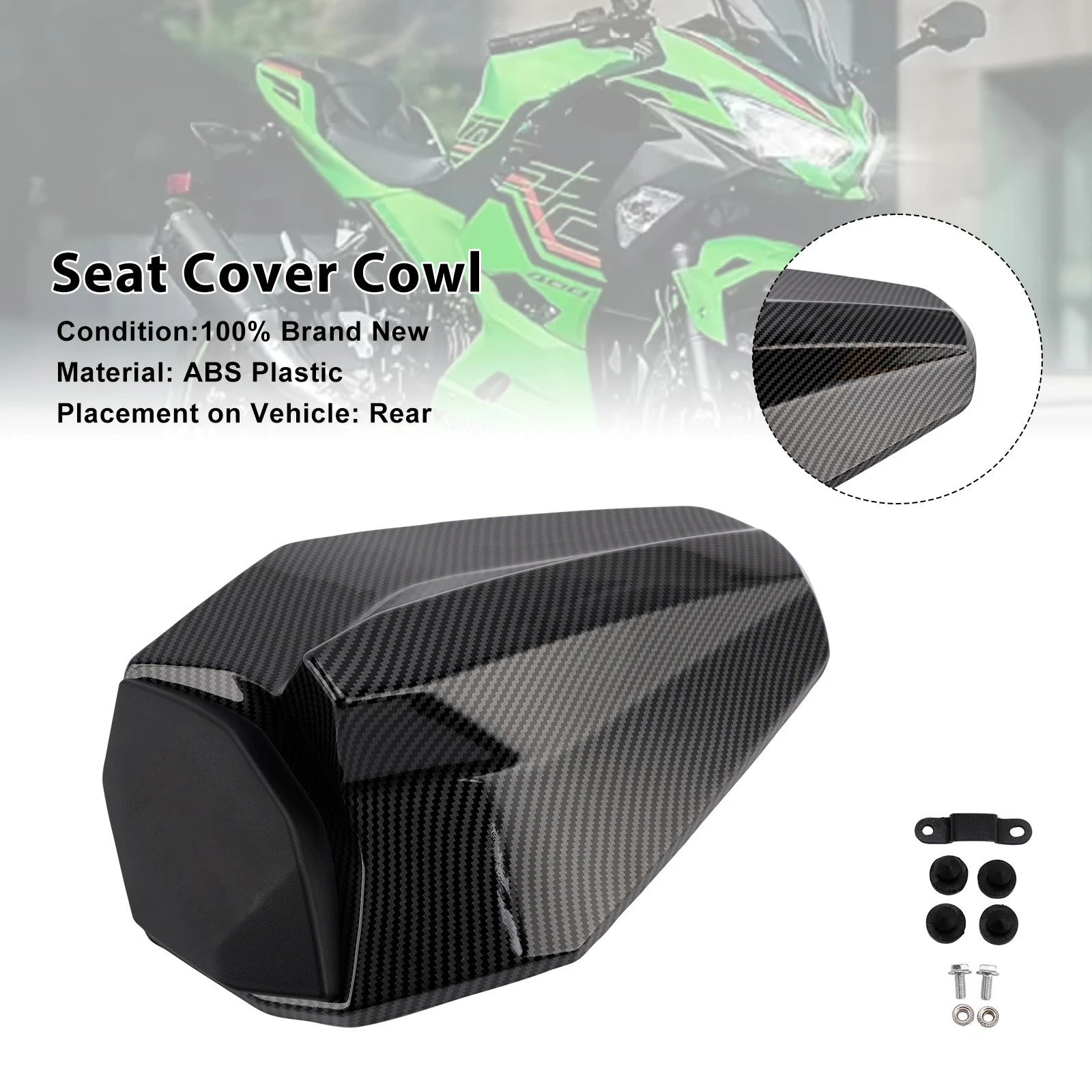 Racing Tail Rear Seat Fairing Cowl for Kawasaki ZX25R ZX4R ZX4RR (2020–2025) Carbon