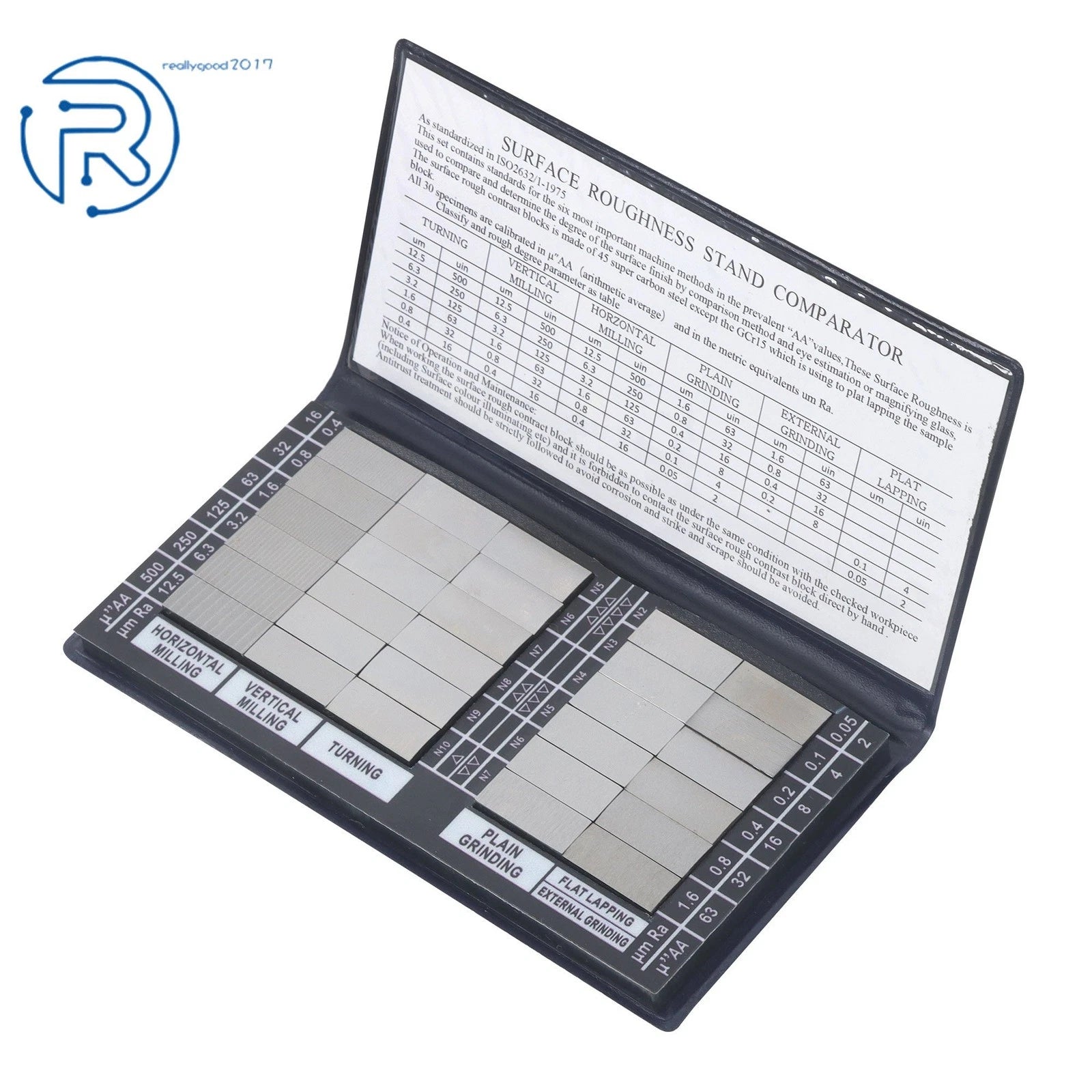 30-Pack Surface Roughness Comparator Gauge Set