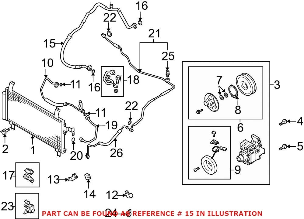 A/C Refrigerant Hose GP9A61462B for Mazda 6 (2006)