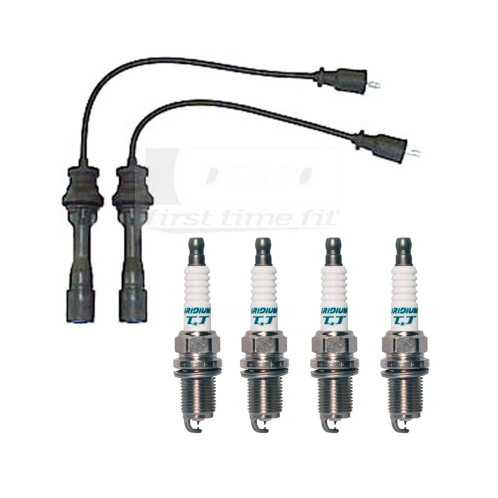 Denso Wire Set & 4 Iridium TT Spark Plugs for Protege (2000–2001)