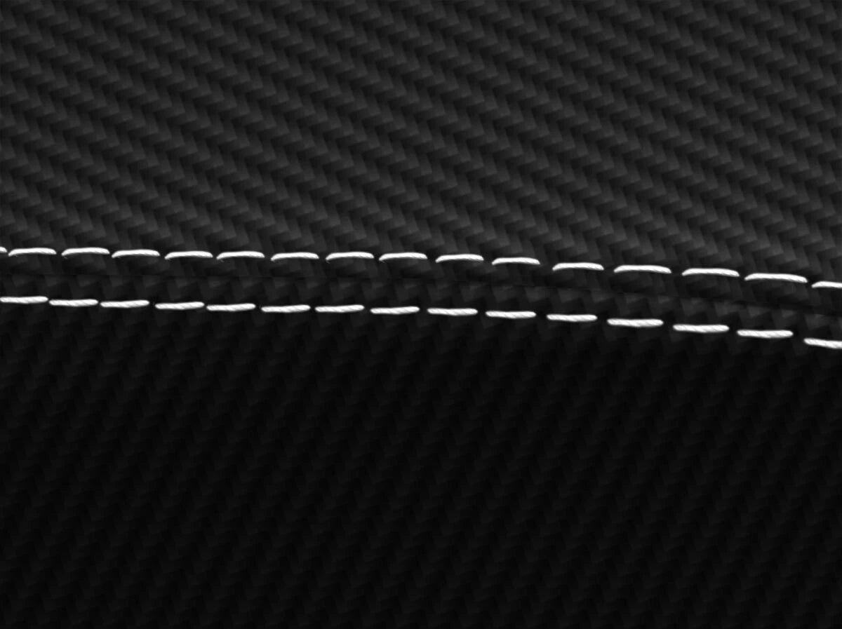 Console Armrest Cover for Chrysler 200 (2015–2018) PVC Carbon White Stitch