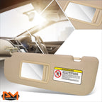 Driver Left Side Sun Visor Shade for Elantra (2011–2015) w/ Mirror Beige/Tan
