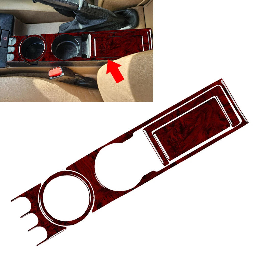 Water Cup Holder Panel Cover Trim Kit for BMW 3 Series E36 (1994–1996) Red Wood