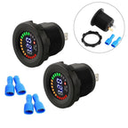2pcs LED Digital Voltage Meter for Truck Marine Car (DC 12V)