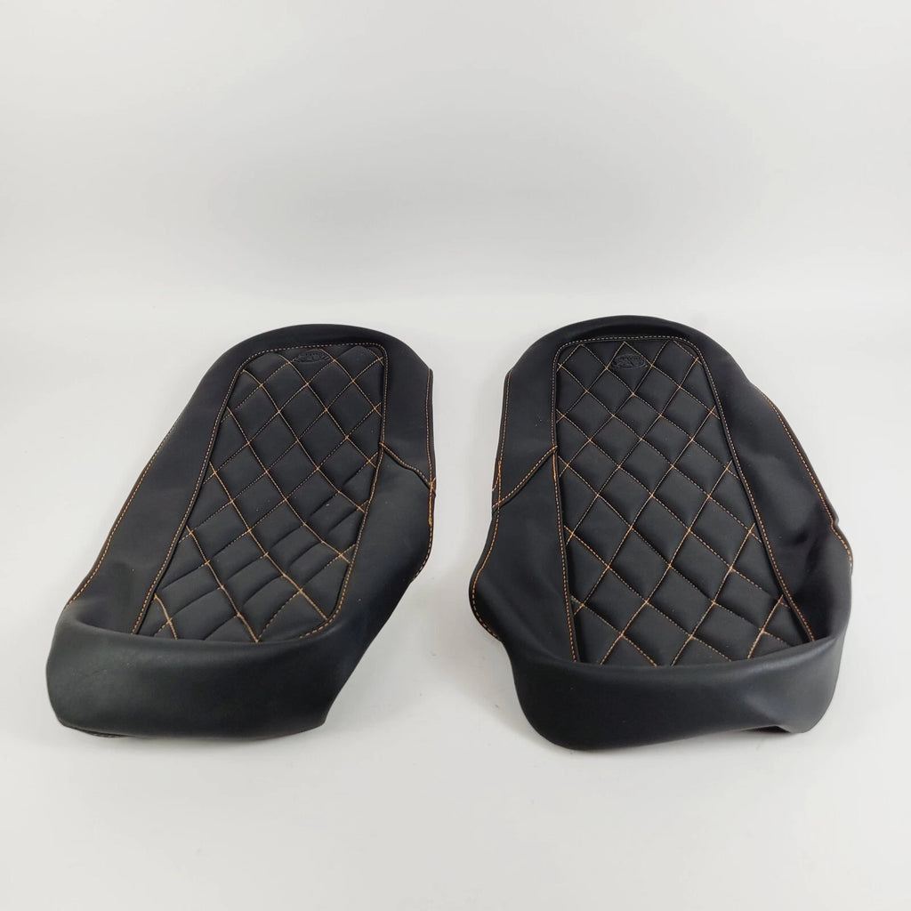 Saddlebag Lid Covers for Mustang (1993–2013) - Black, Mandarin Thread