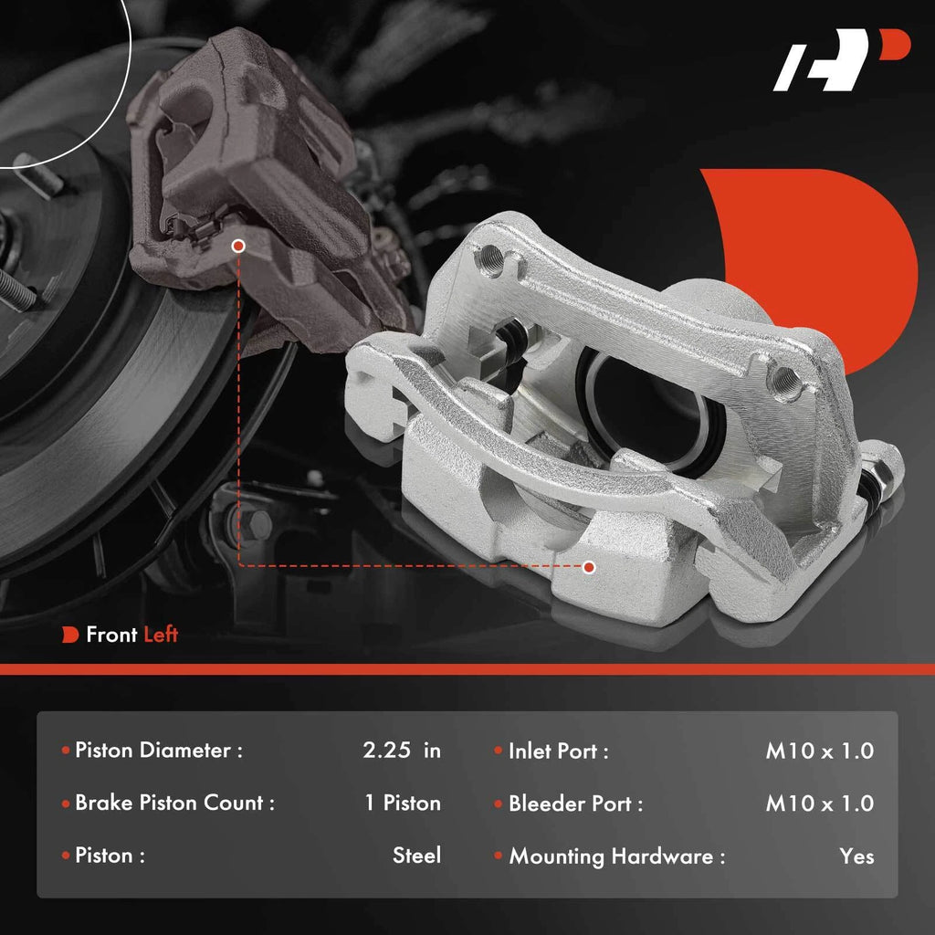 Front Driver Side Brake Caliper with Bracket for Kia Soul (2019-2023)