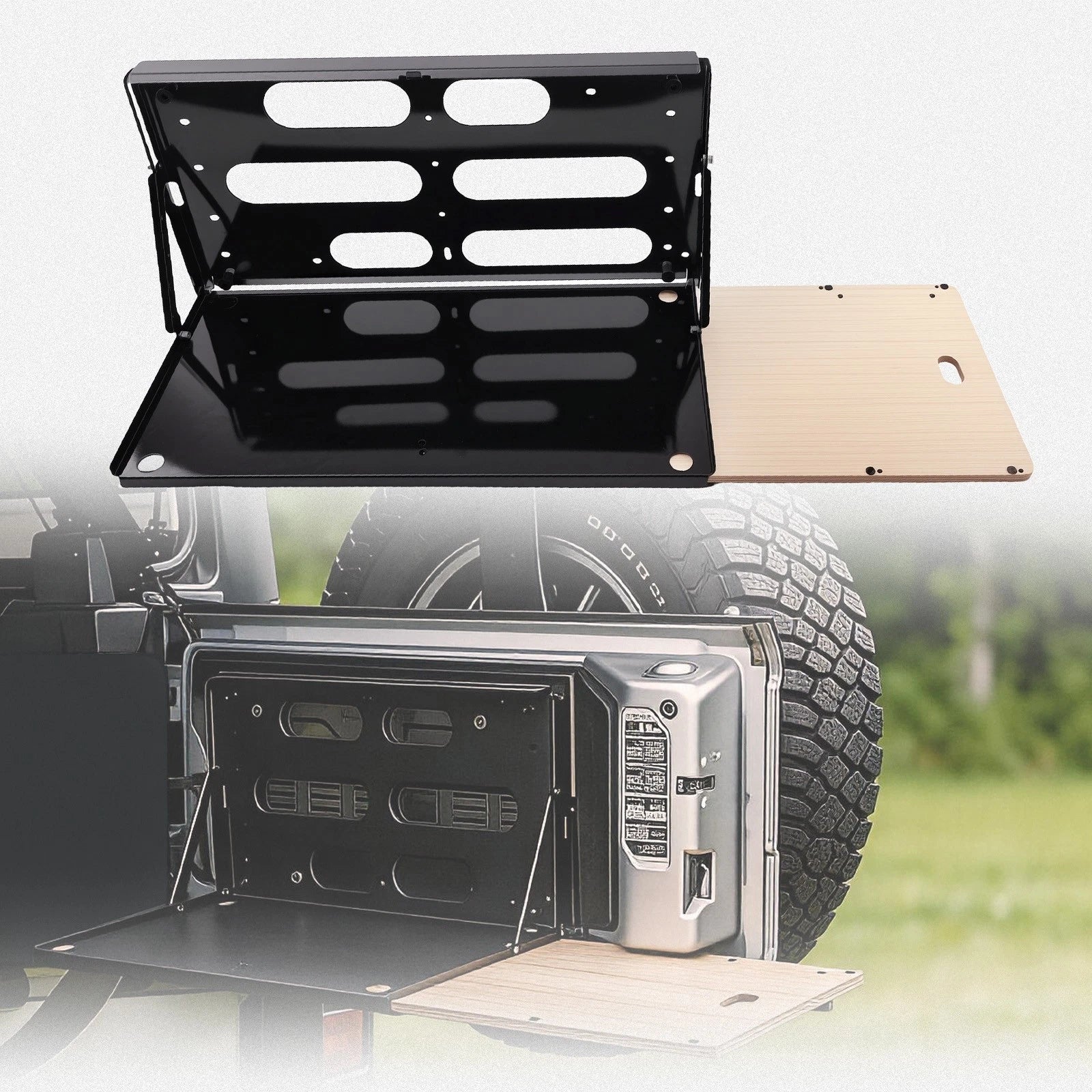 Rear Cargo Door Table Rack for Jeep Wrangler JL JLU (2007-2024)