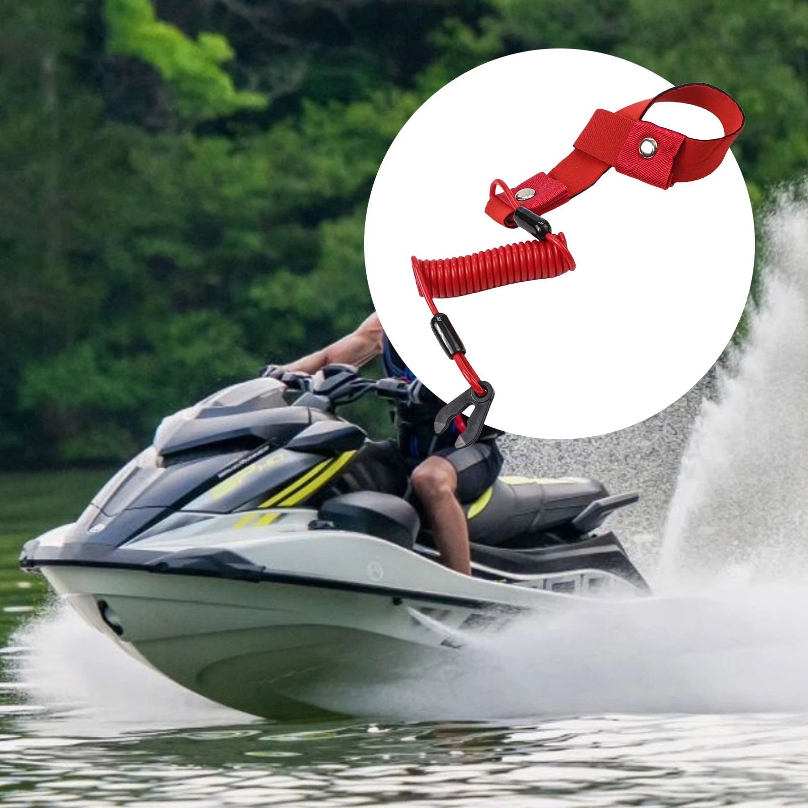 Safety Wrist Strap with Flameout Switch for Outboard Motors