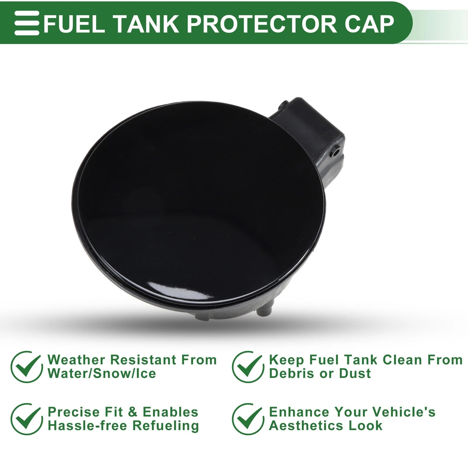 Fuel Tank Door Cap for Volkswagen Polo (2011–2018) - Fuel Filler Flap Cover Black