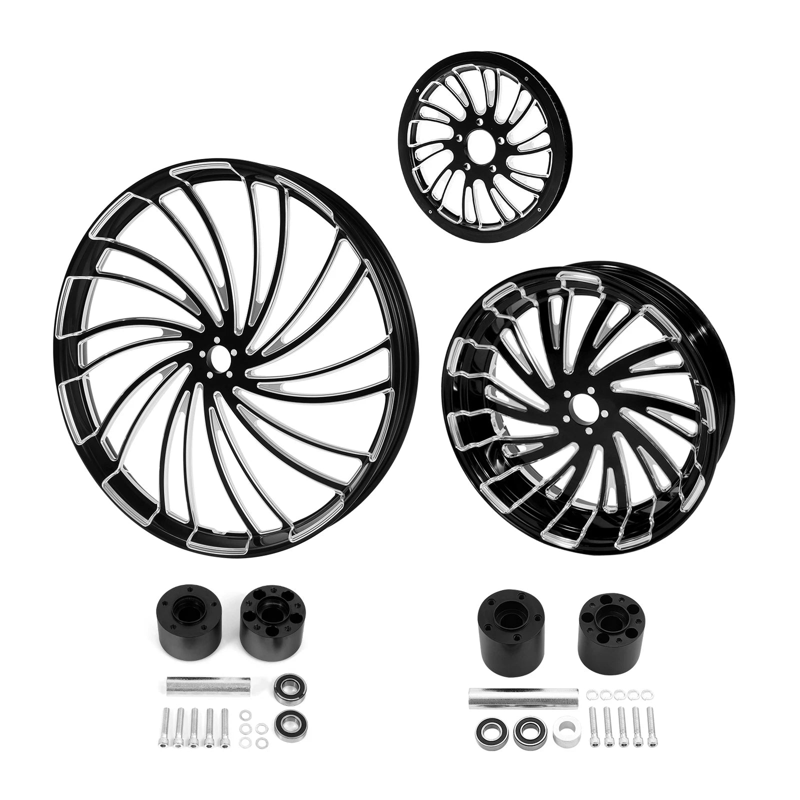 30" Front 18" Rear Wheel Rim Dual Hub Pulley Sprocket for Harley Touring (2009–2023)
